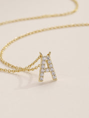 AFFY Moissanite Diamond Alphabet's Letter's Necklaces