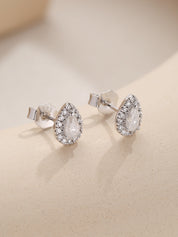 Pear & Round Moissanite Diamond Stud Earrings