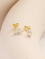 Double Diamond Stud Earrings