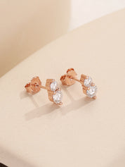 Double Diamond Stud Earrings