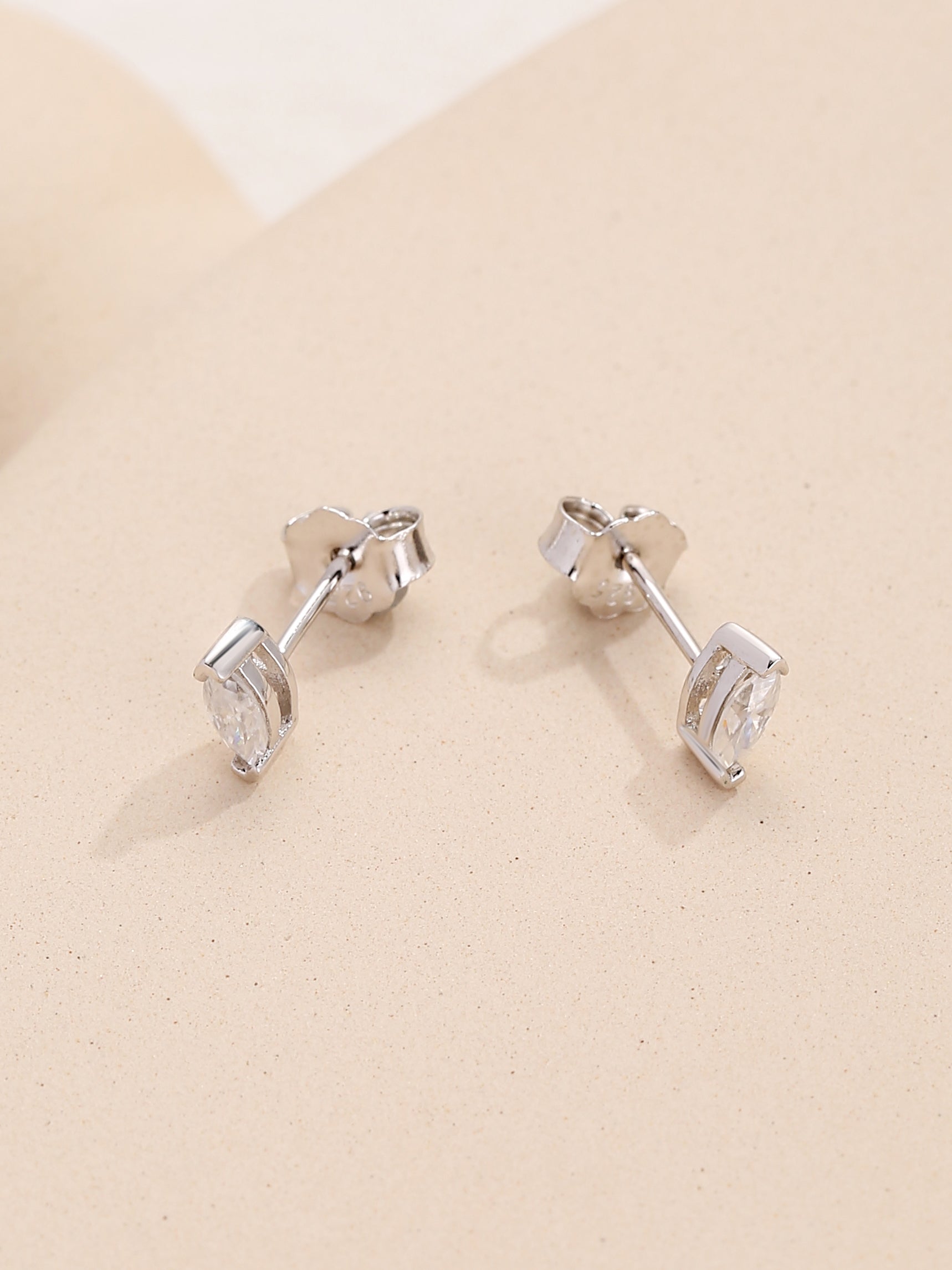 Ellipse Shape Moissanite Diamond Stud Earrings