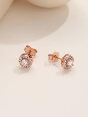 Halo Moissanite Stud Earrings