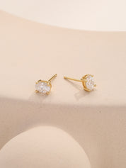 Oval Cut Solitaire Studs Earrings