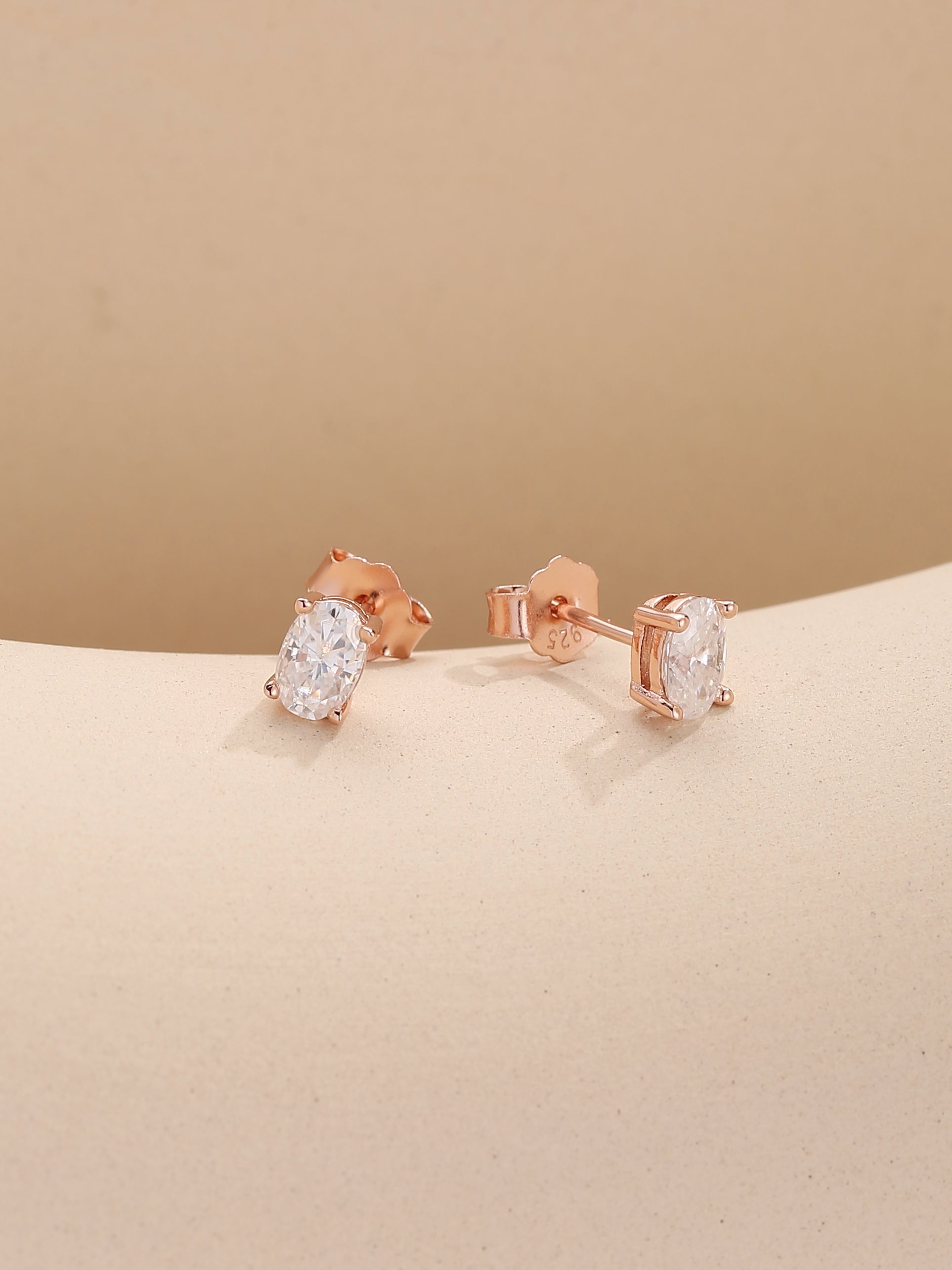 Oval Cut Solitaire Studs Earrings