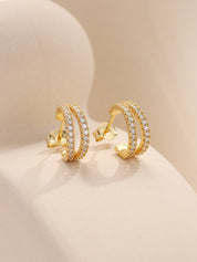 Double Row Diamond Earrings