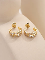 Double Row Diamond Earrings