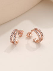 Double Row Diamond Earrings