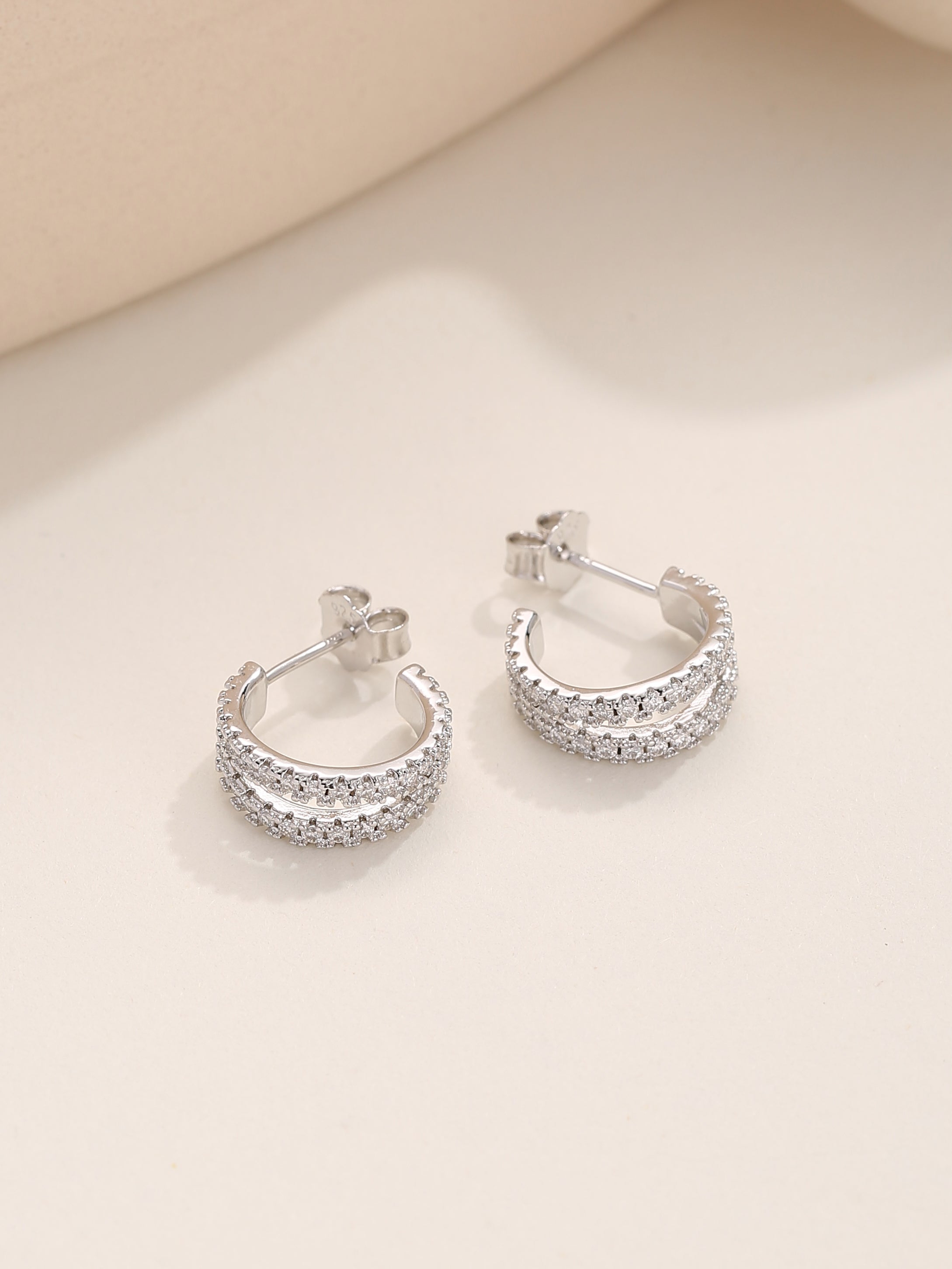 Double Row Diamond Earrings