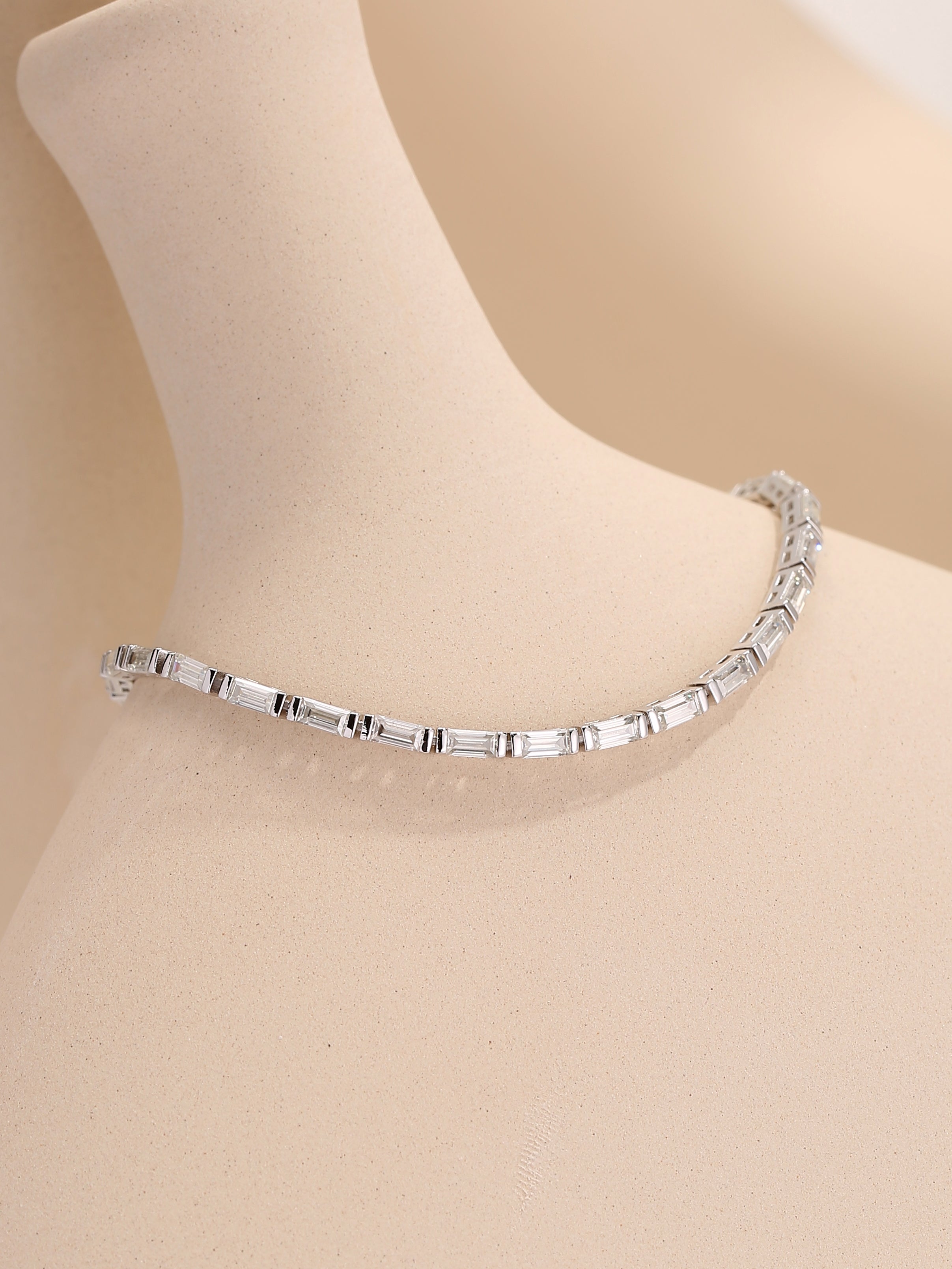 Baguette Cut Tennis Moissanite Bracelet