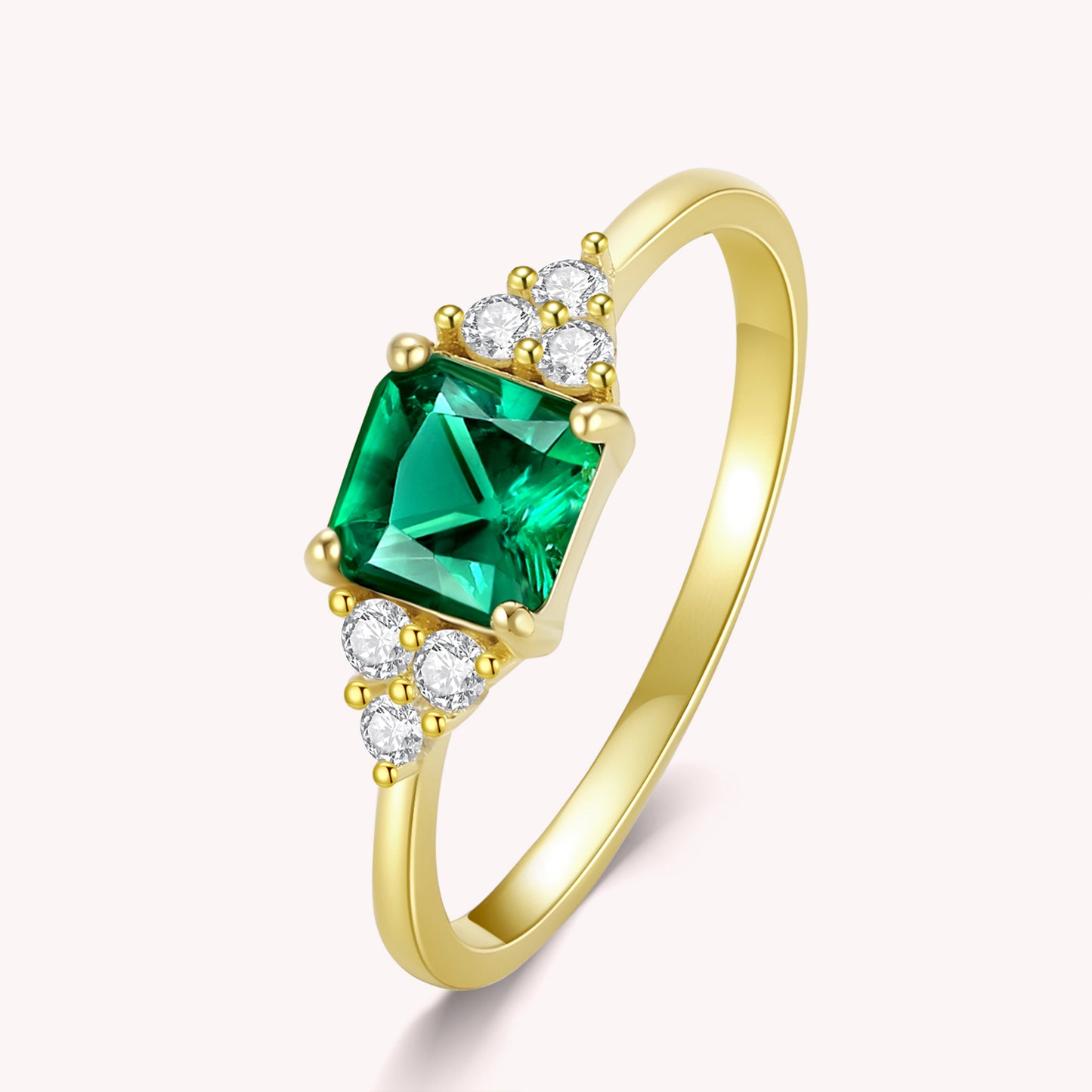 Ila Emerald Solitaire Engagement Ring