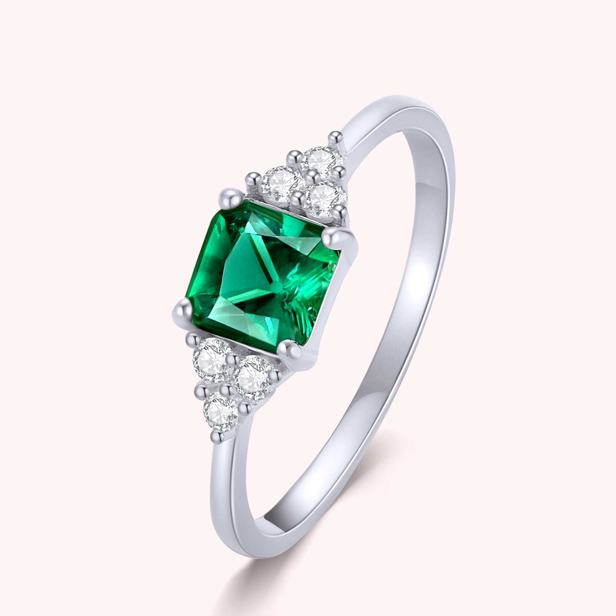 Ila Emerald Solitaire Engagement Ring