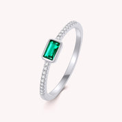 Sky Emerald Gemstone Petite Ring