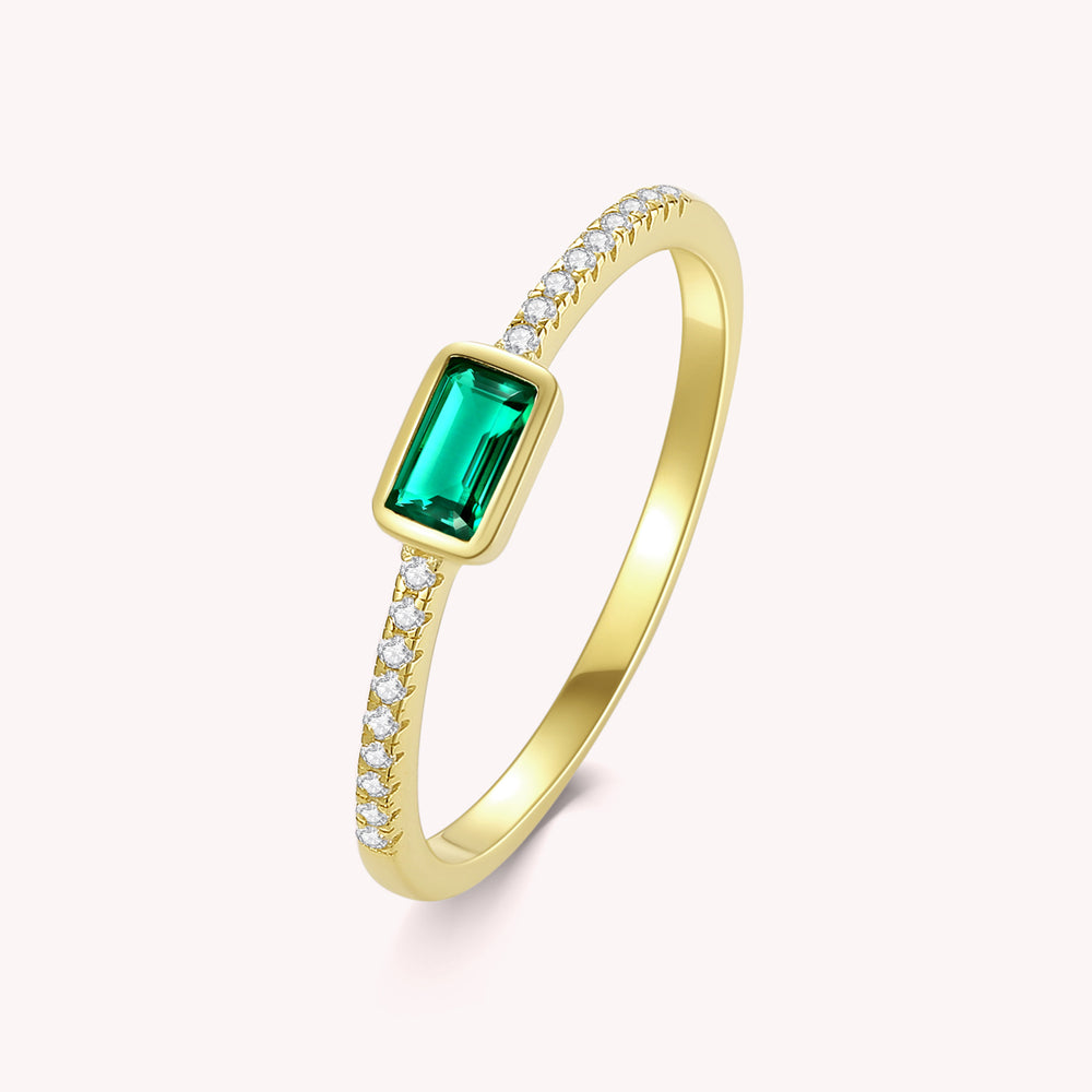 Sky Emerald Gemstone Petite Ring