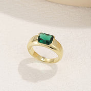 Isa Emerald Solitaire Engagement Ring