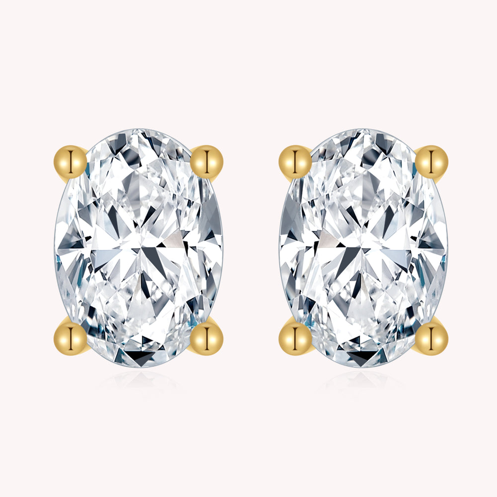 Oval Cut Solitaire Studs Earrings