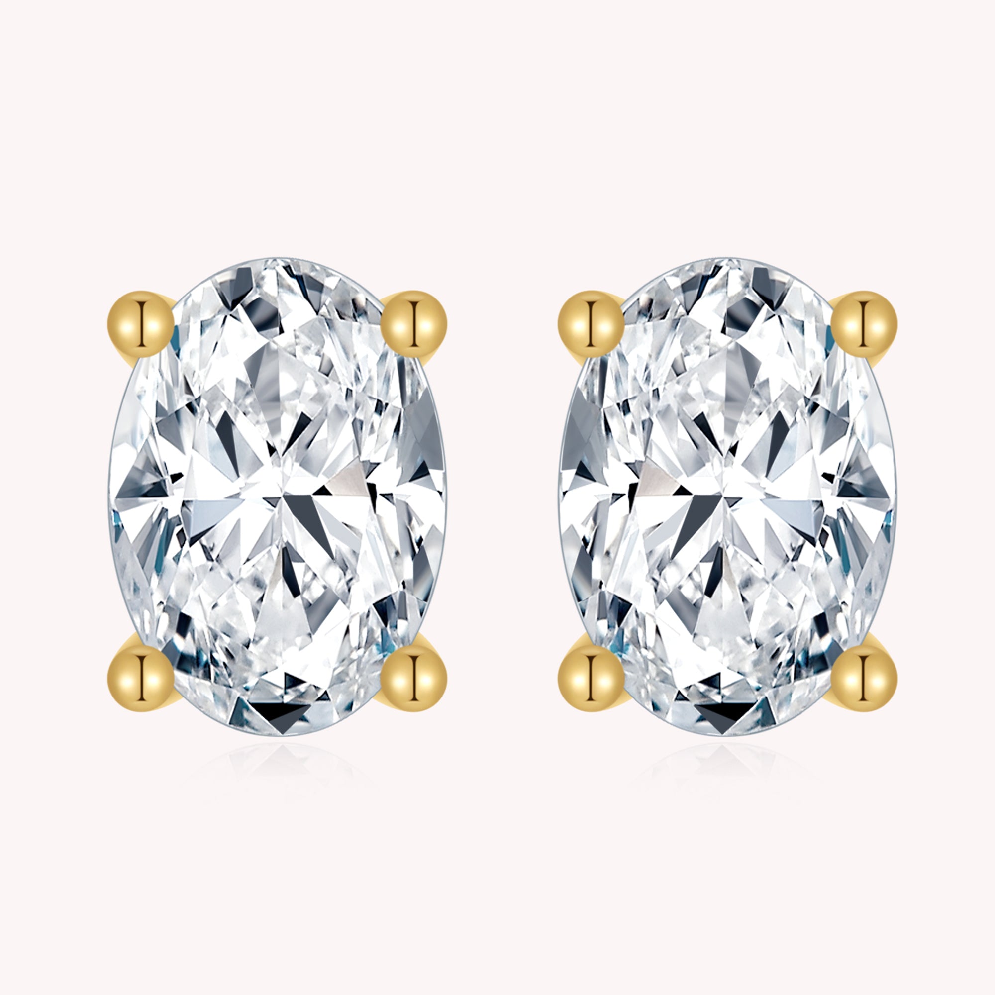 Oval Cut Solitaire Studs Earrings