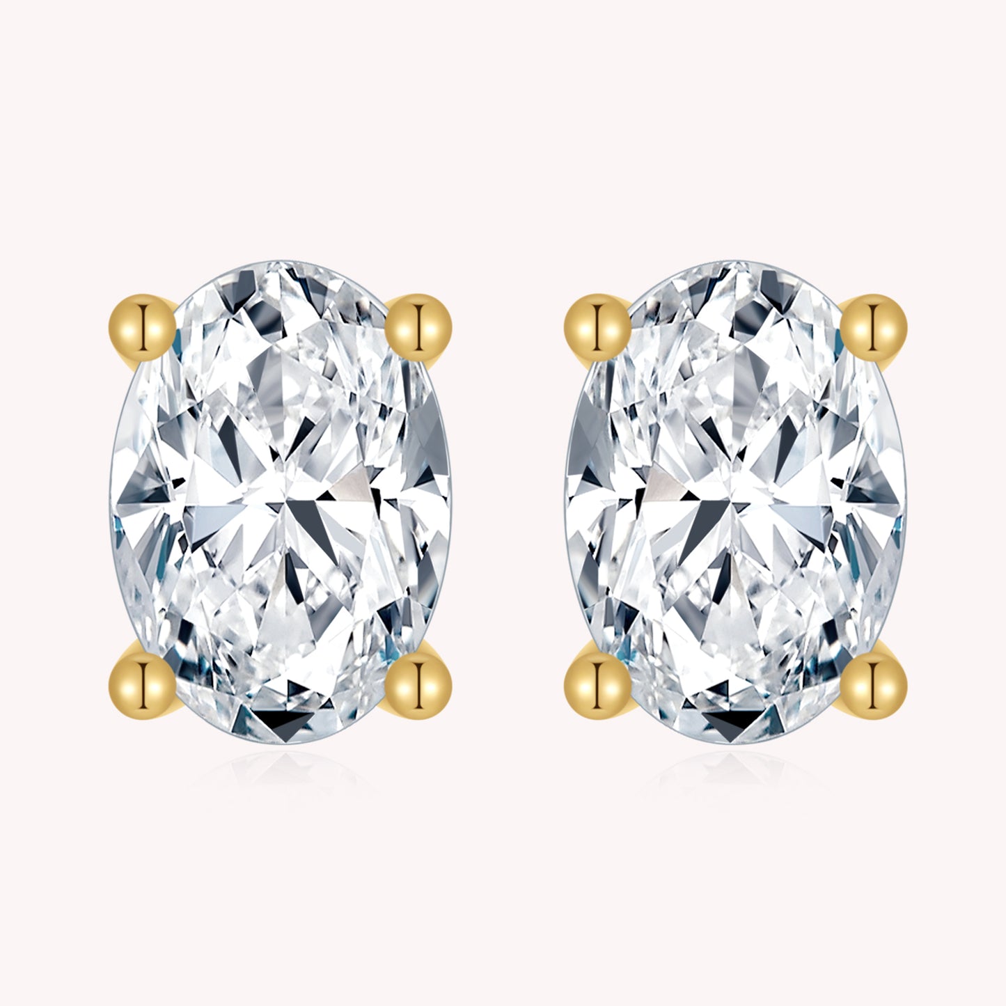 Oval Cut Solitaire Studs Earrings