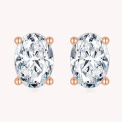 Oval Cut Solitaire Studs Earrings