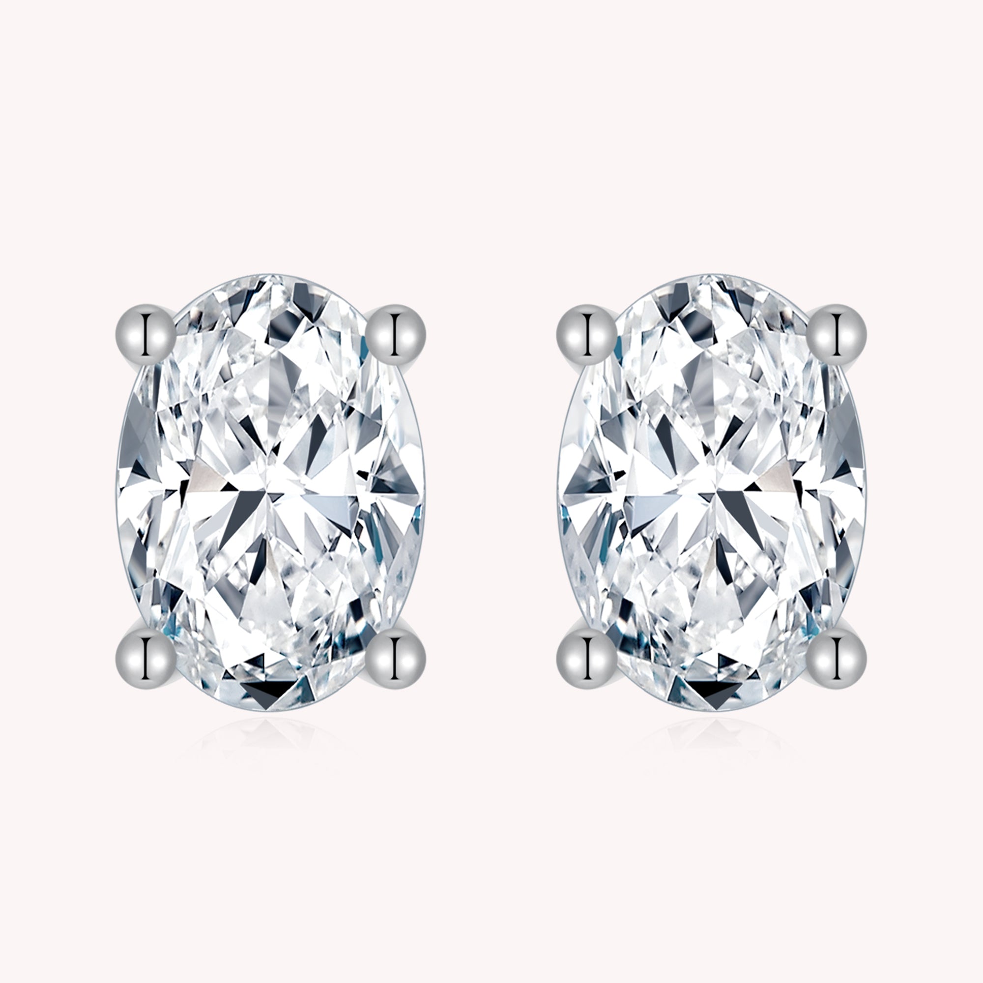 Oval Cut Solitaire Studs Earrings