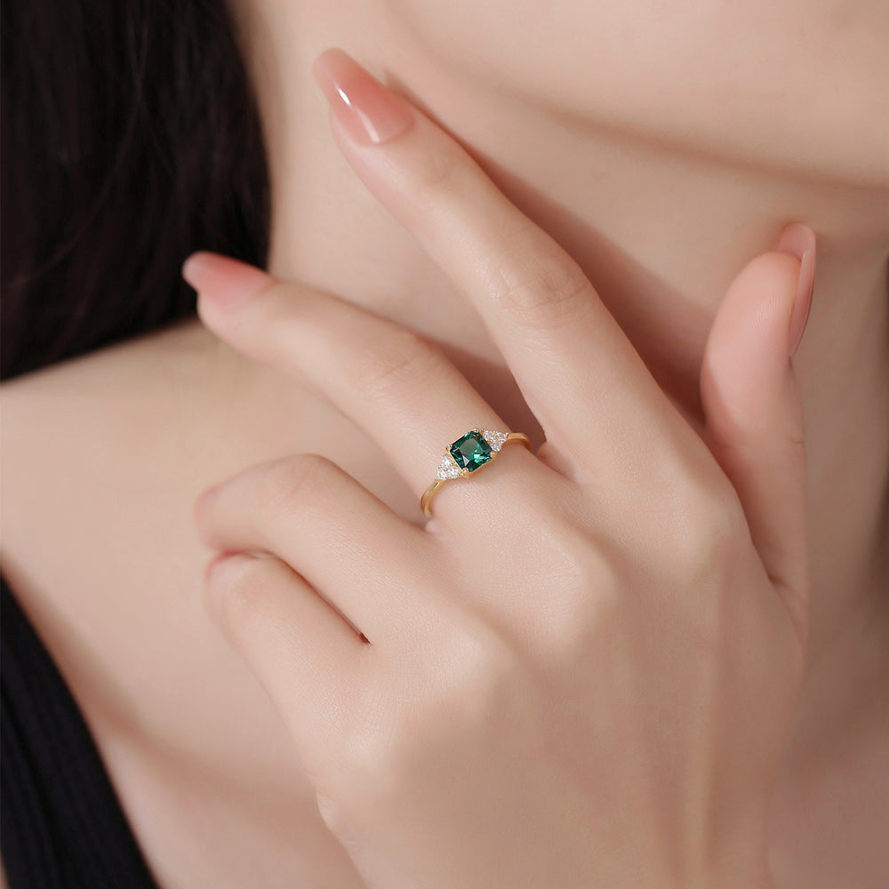 Ila Emerald Solitaire Engagement Ring