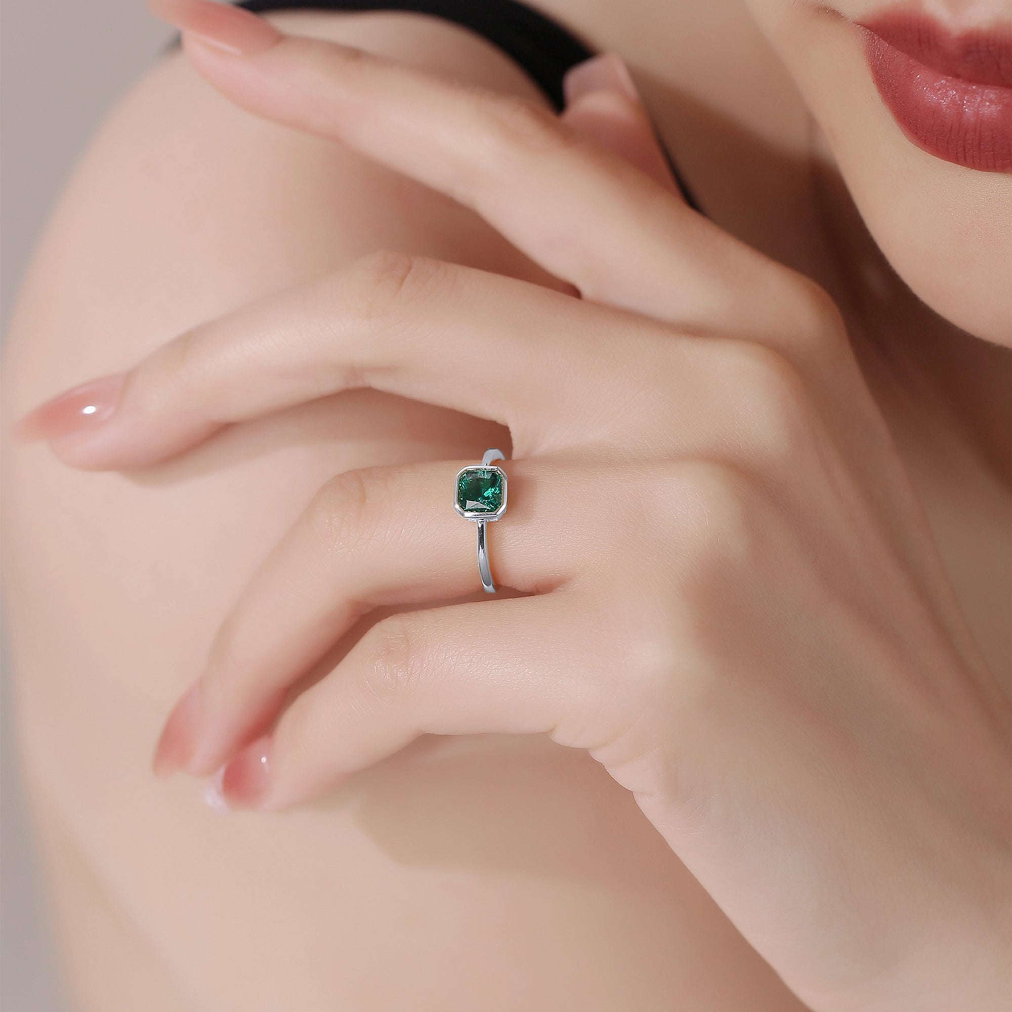 Era Emerald Solitaire Engagement Ring