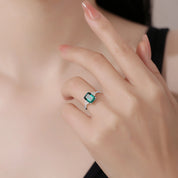 Ema Emerald Solitaire Engagement Ring