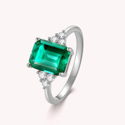 Ema Emerald Solitaire Engagement Ring