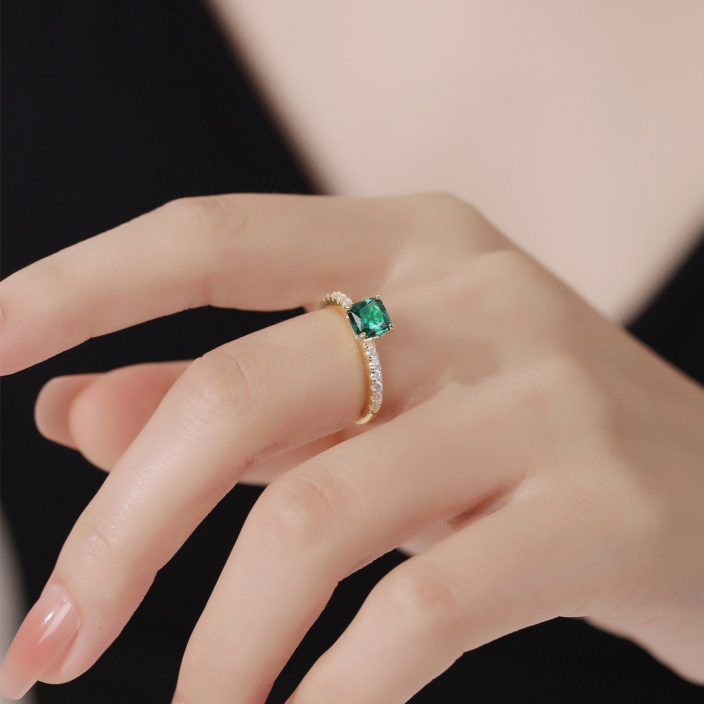 Ira Emerald Gemstone Petite Ring