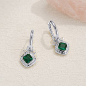 Ash Emerald Solitaire Trendy Hoop Earrings