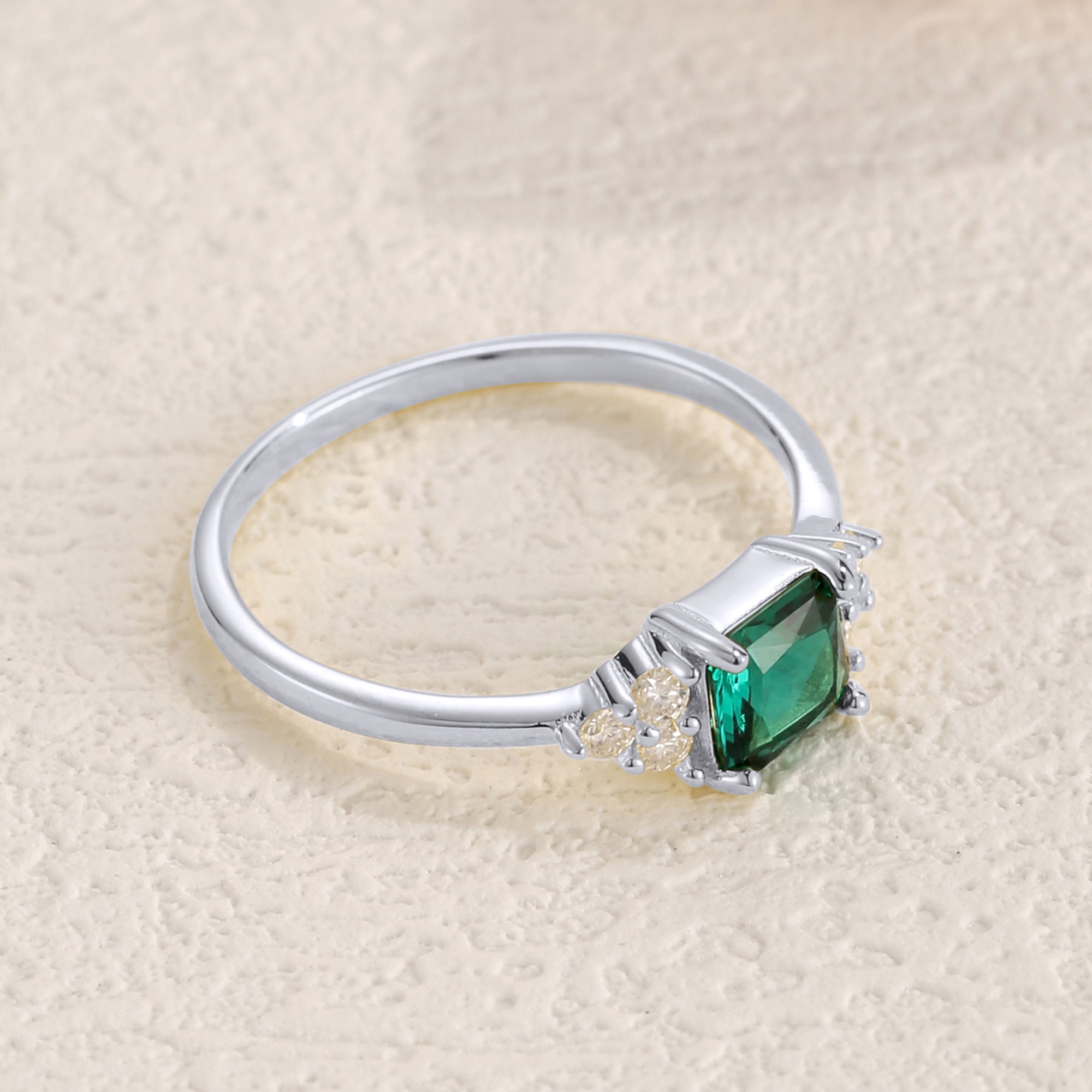 Ila Emerald Solitaire Engagement Ring