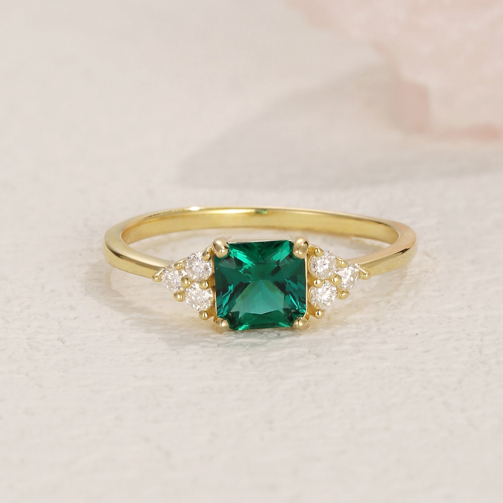 Ila Emerald Solitaire Engagement Ring