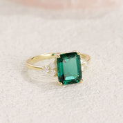 Ema Emerald Solitaire Engagement Ring