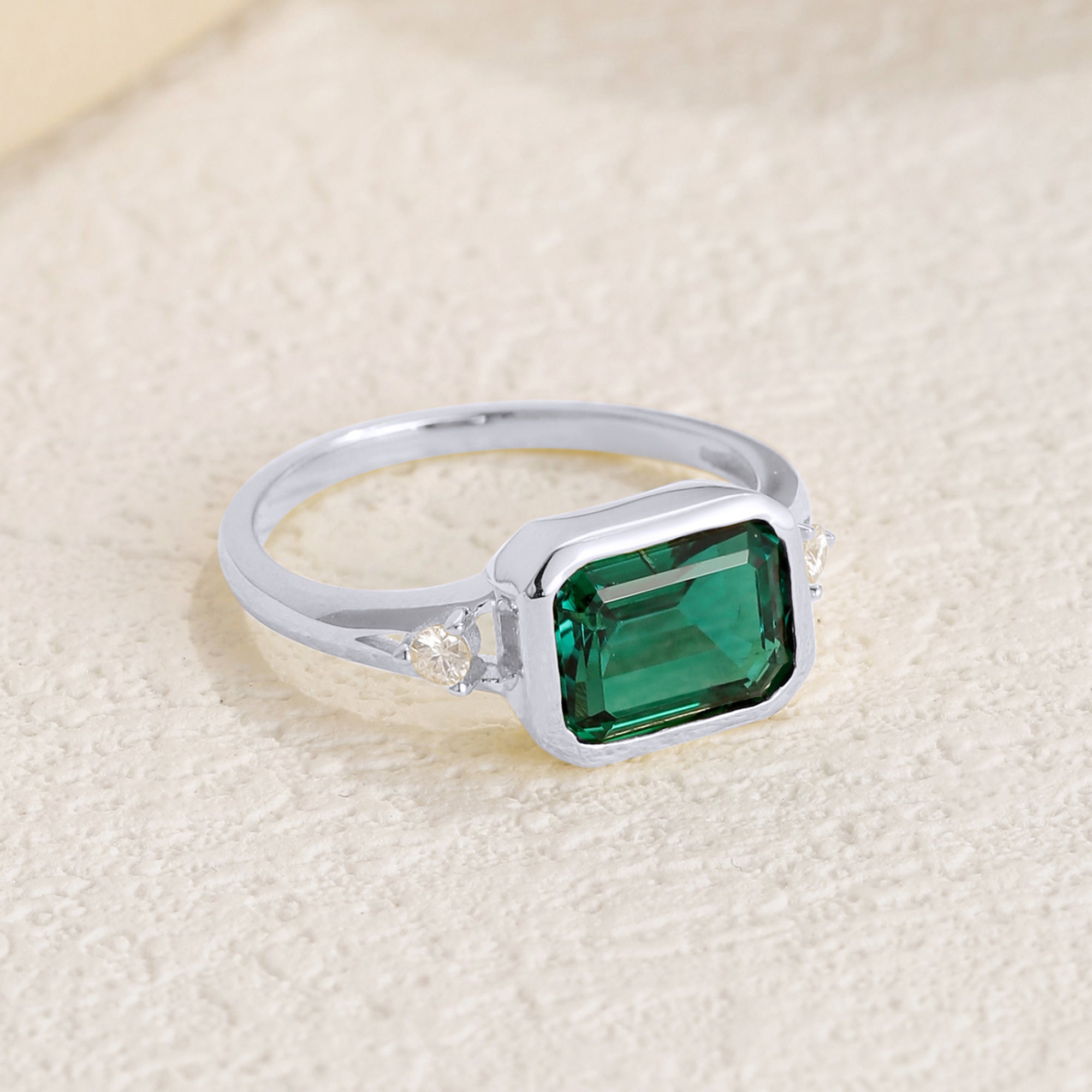 May Emerald Solitaire Engagement Ring