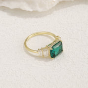 Lee Five Stone Emerald Engagement Ring