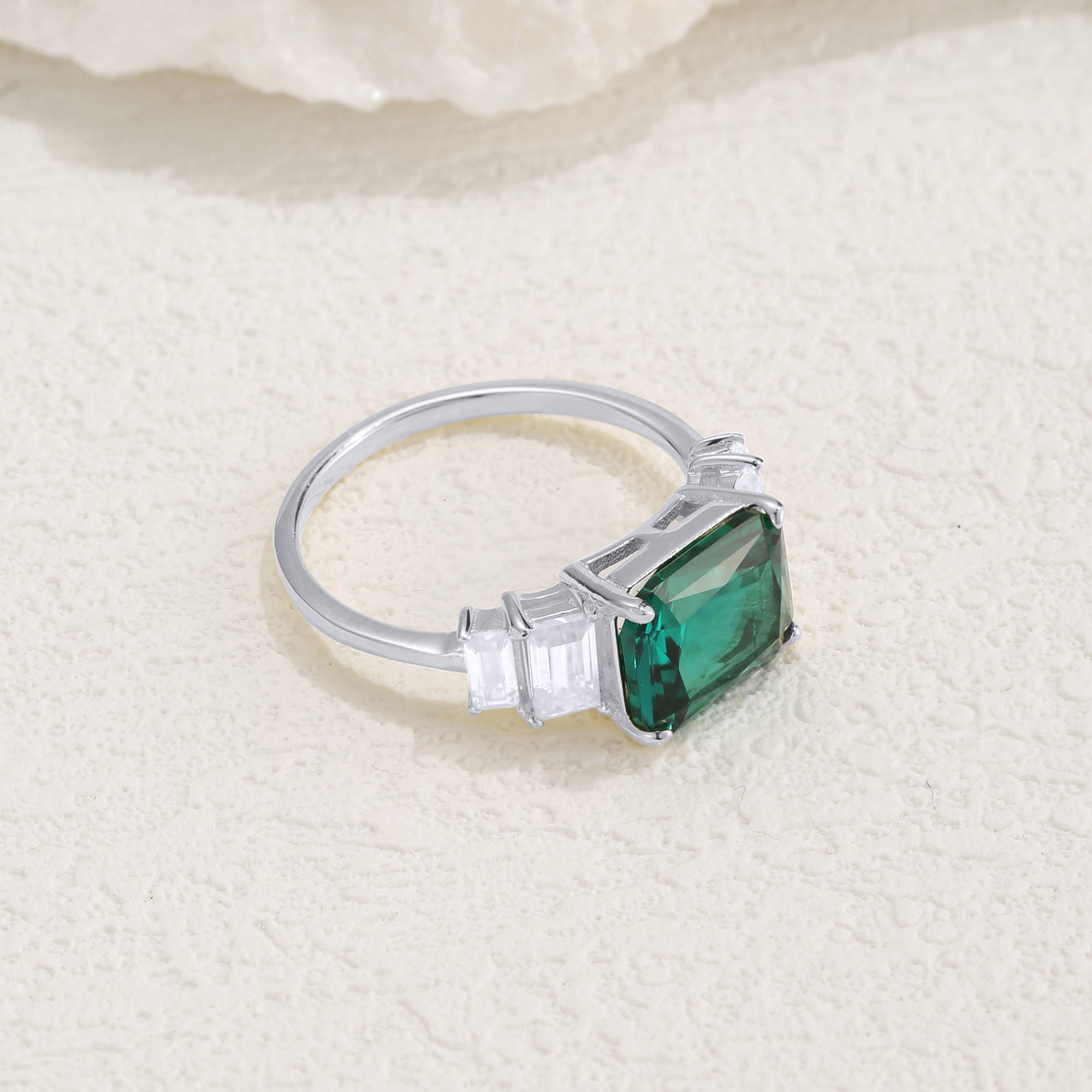 Lee Five Stone Emerald Engagement Ring