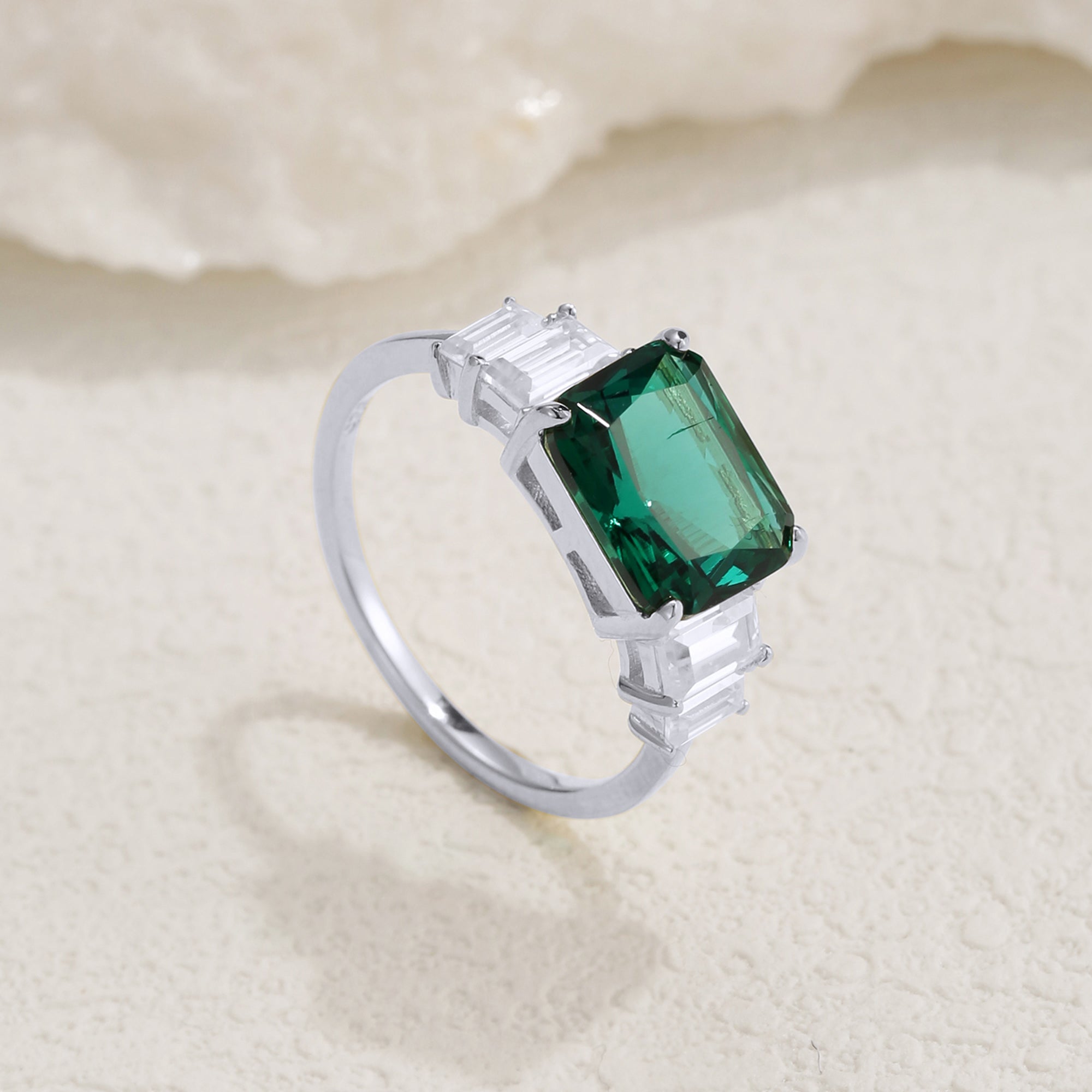 Lee Five Stone Emerald Engagement Ring