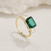 Lee Five Stone Emerald Engagement Ring