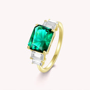 Lee Five Stone Emerald Engagement Ring