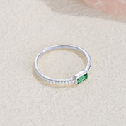 Sky Emerald Gemstone Petite Ring