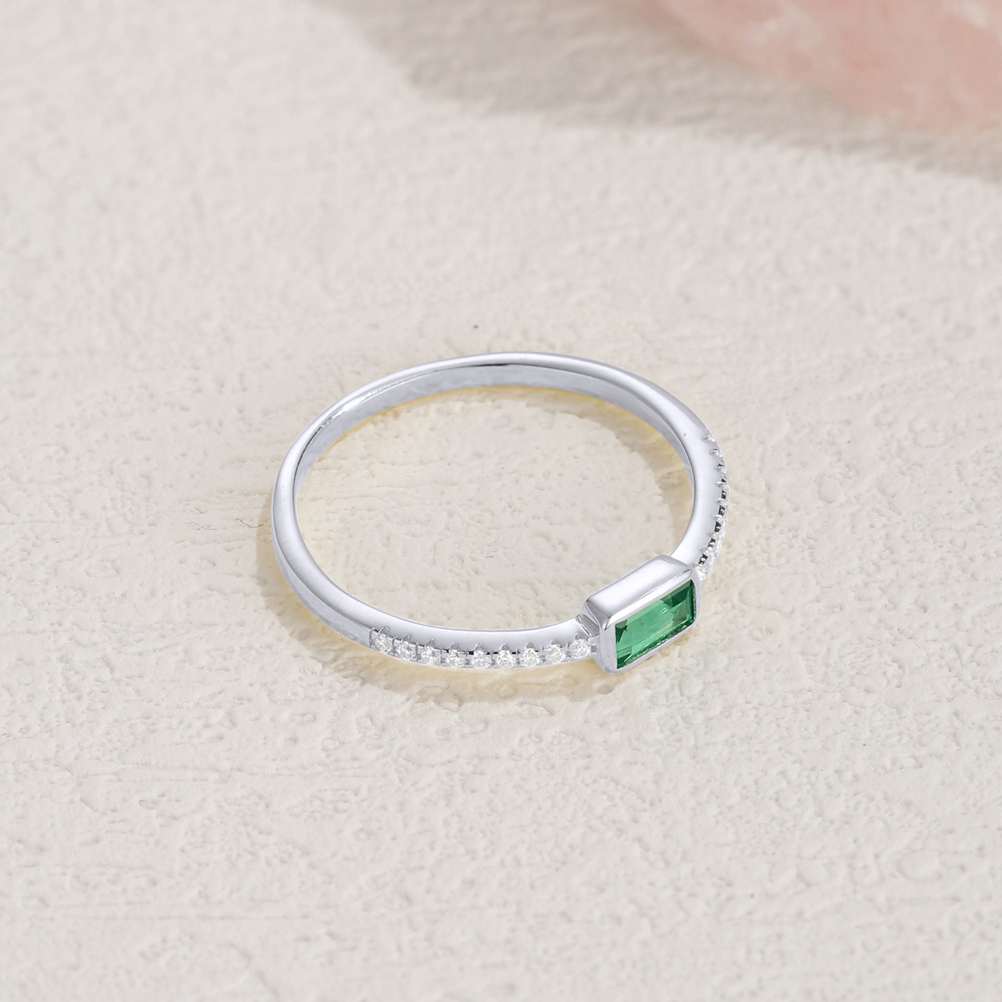 Sky Emerald Gemstone Petite Ring