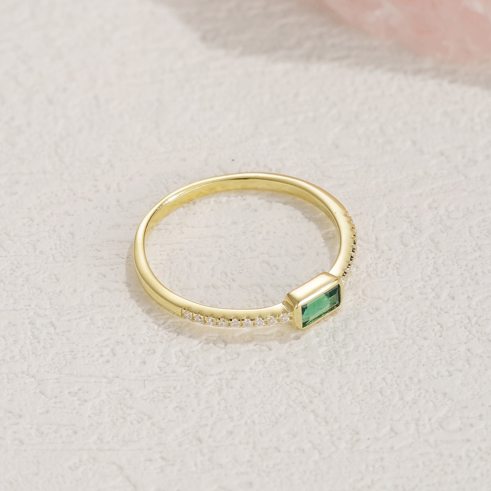 Sky Emerald Gemstone Petite Ring