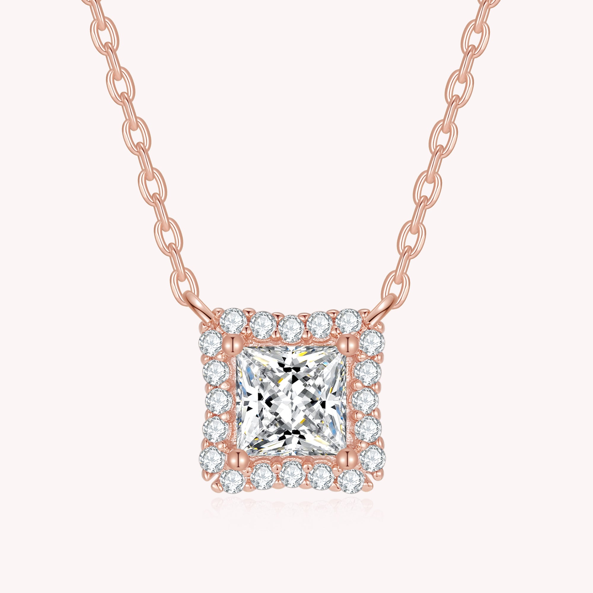 Princess Moissanite Diamond Necklace