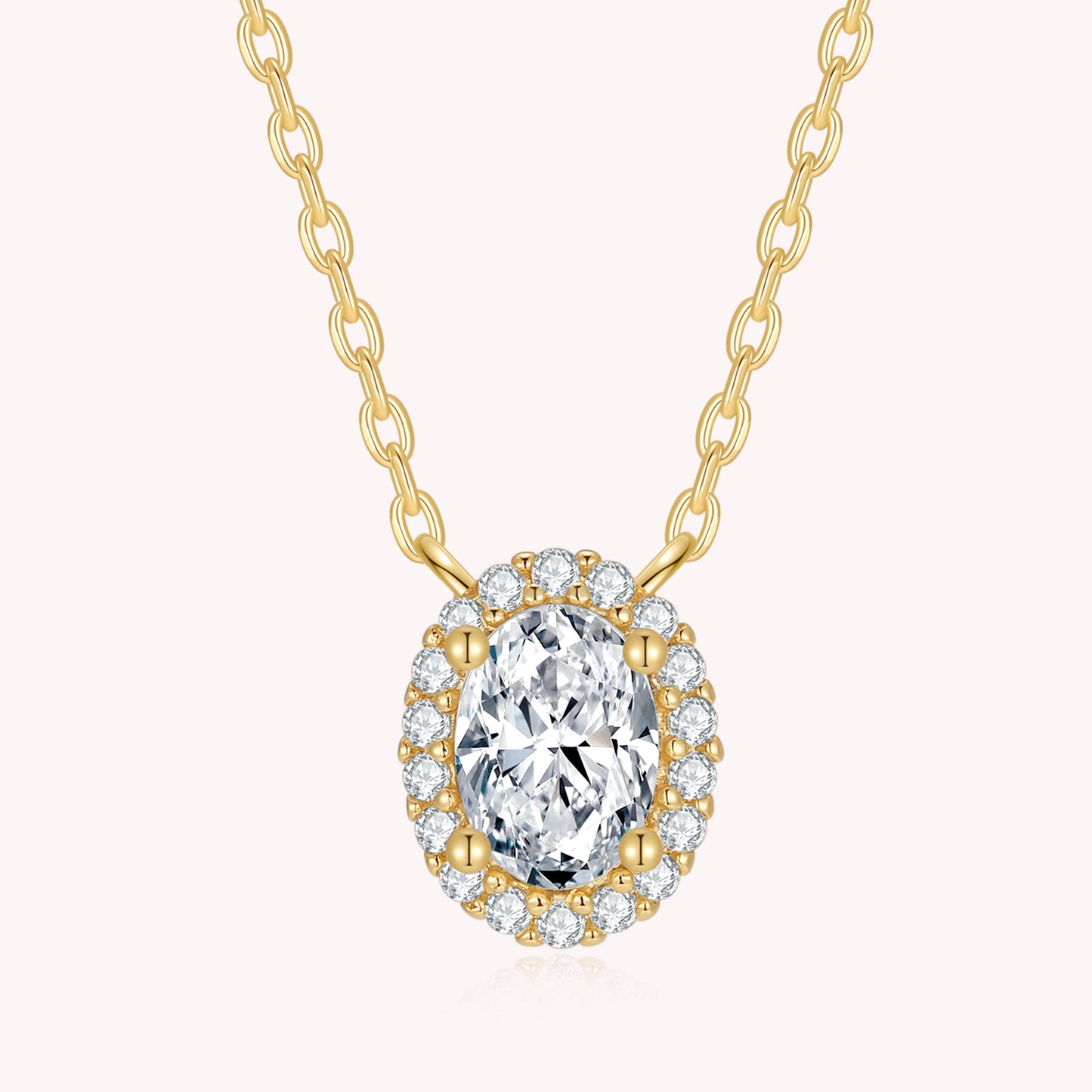 Oval Moissanite Dimaond Necklace