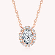 Oval Moissanite Dimaond Necklace