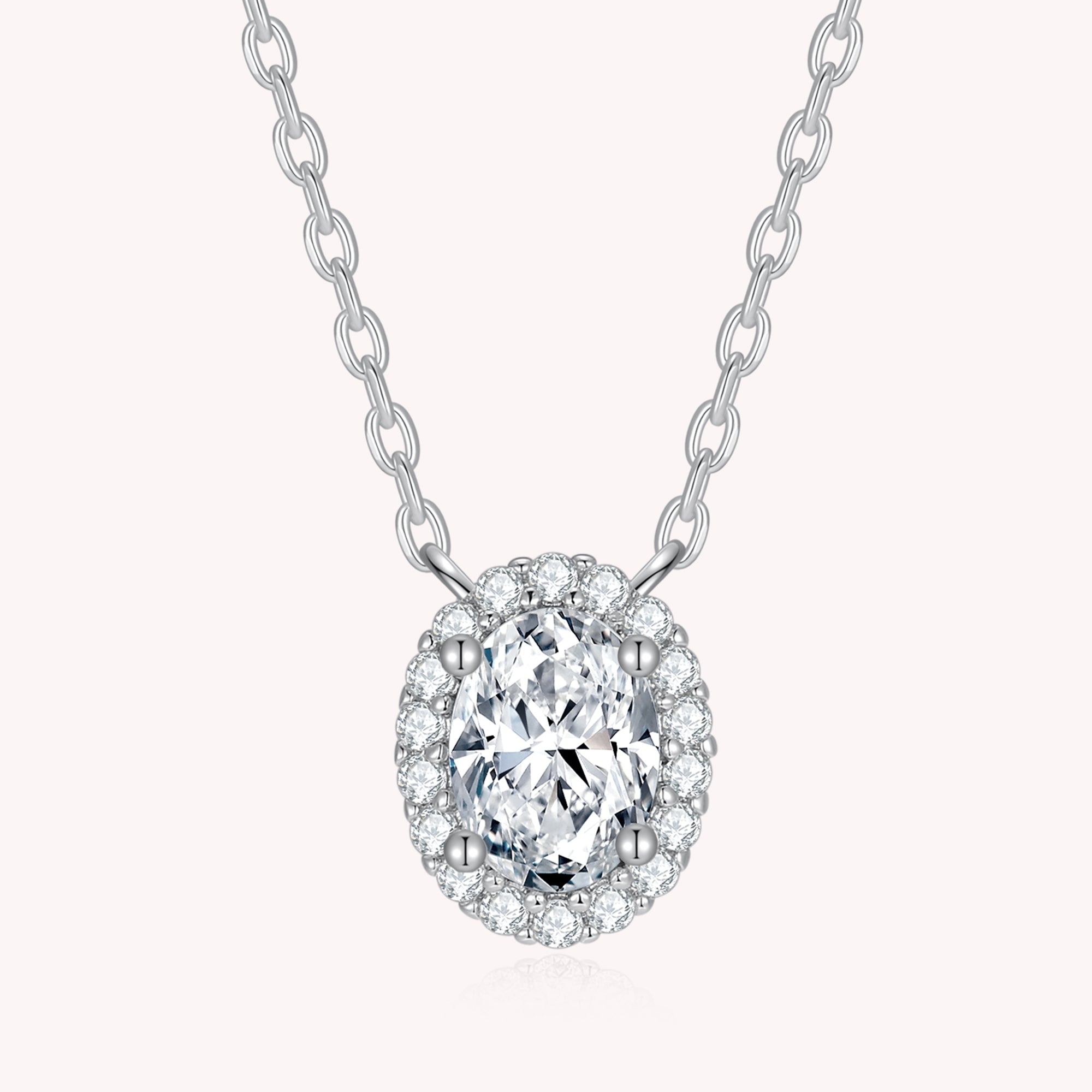 Oval Moissanite Dimaond Necklace