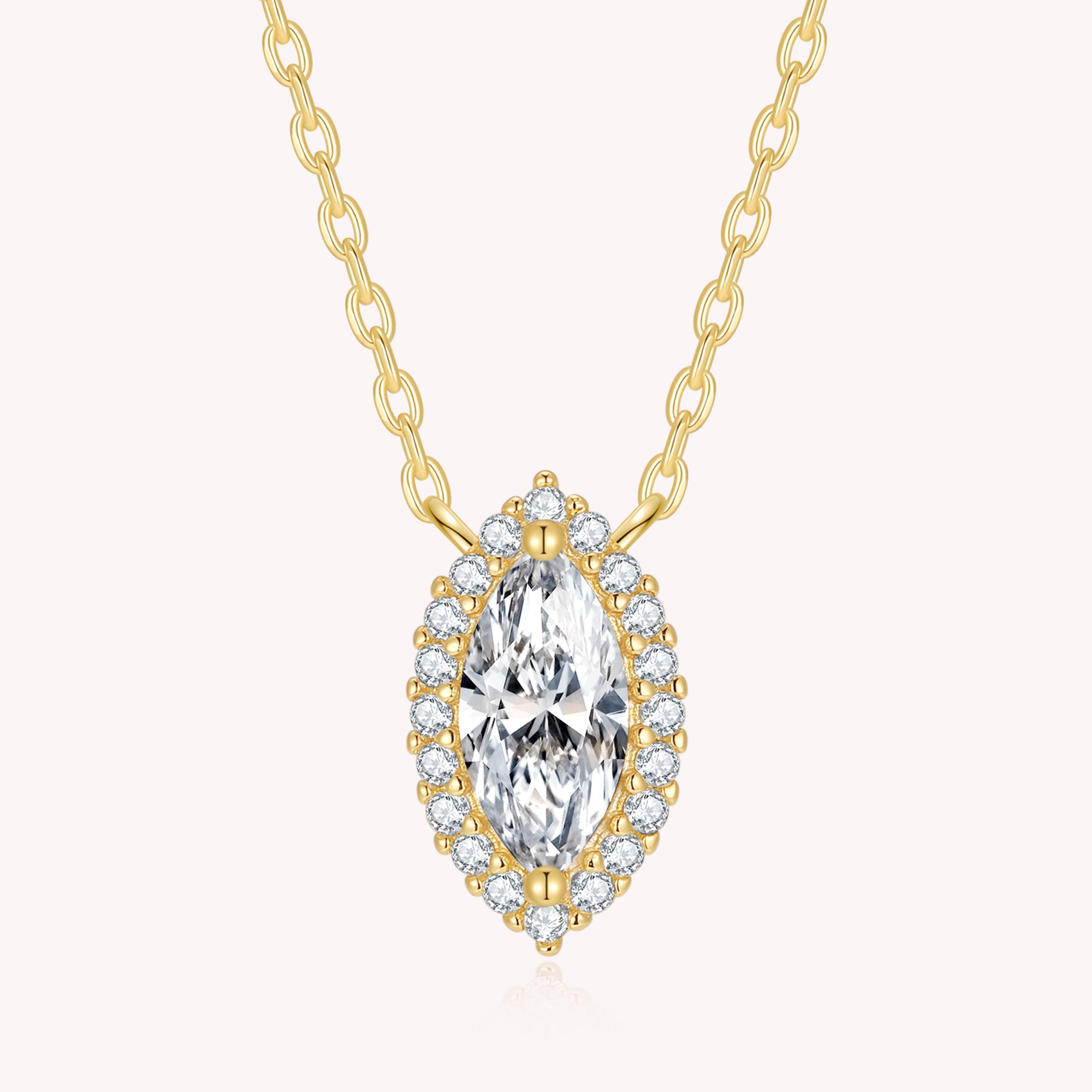 Marquise Moissanite Diamond Necklace