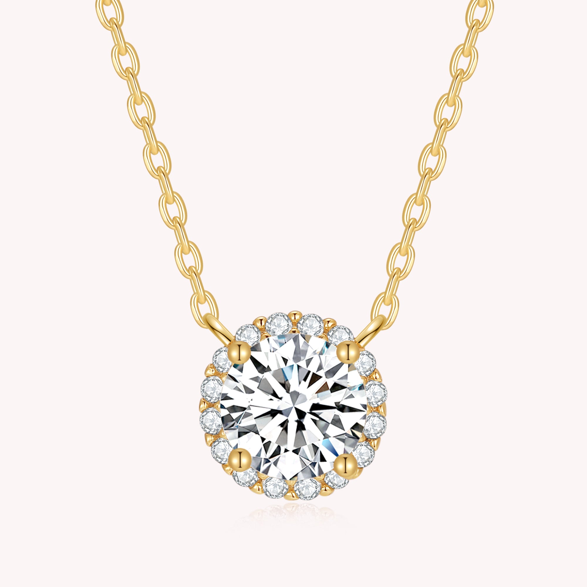 Round Moissanite Diamond Necklace