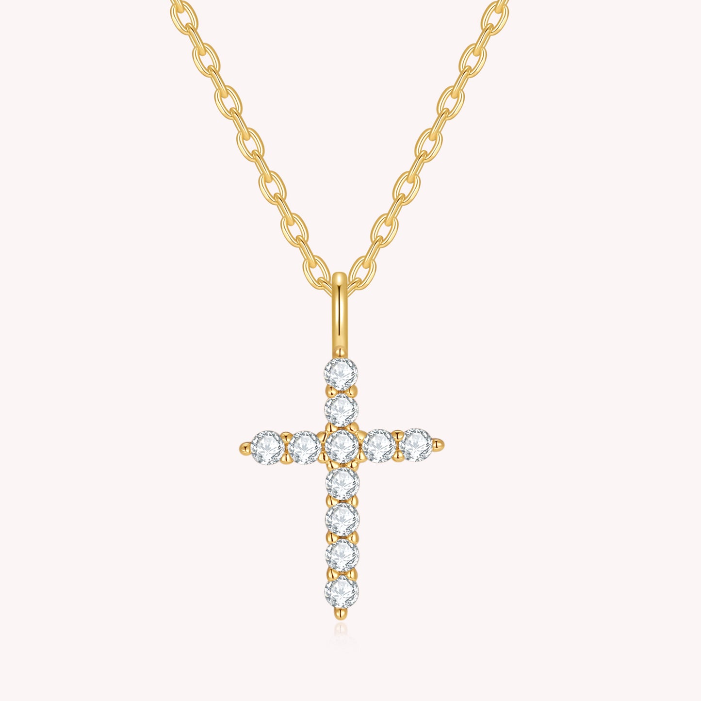 Cross Moissanite Diamond Necklace