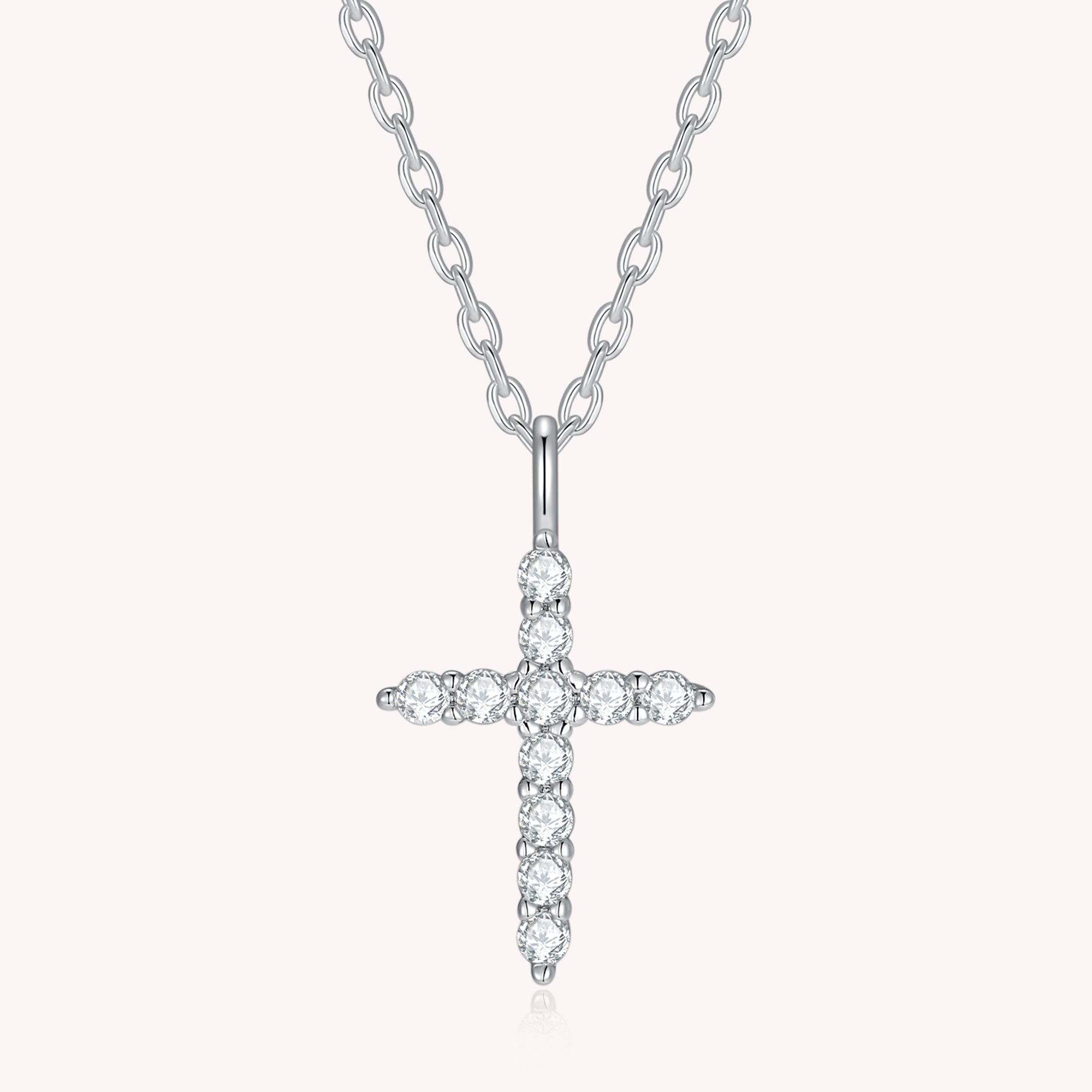 Cross Moissanite Diamond Necklace