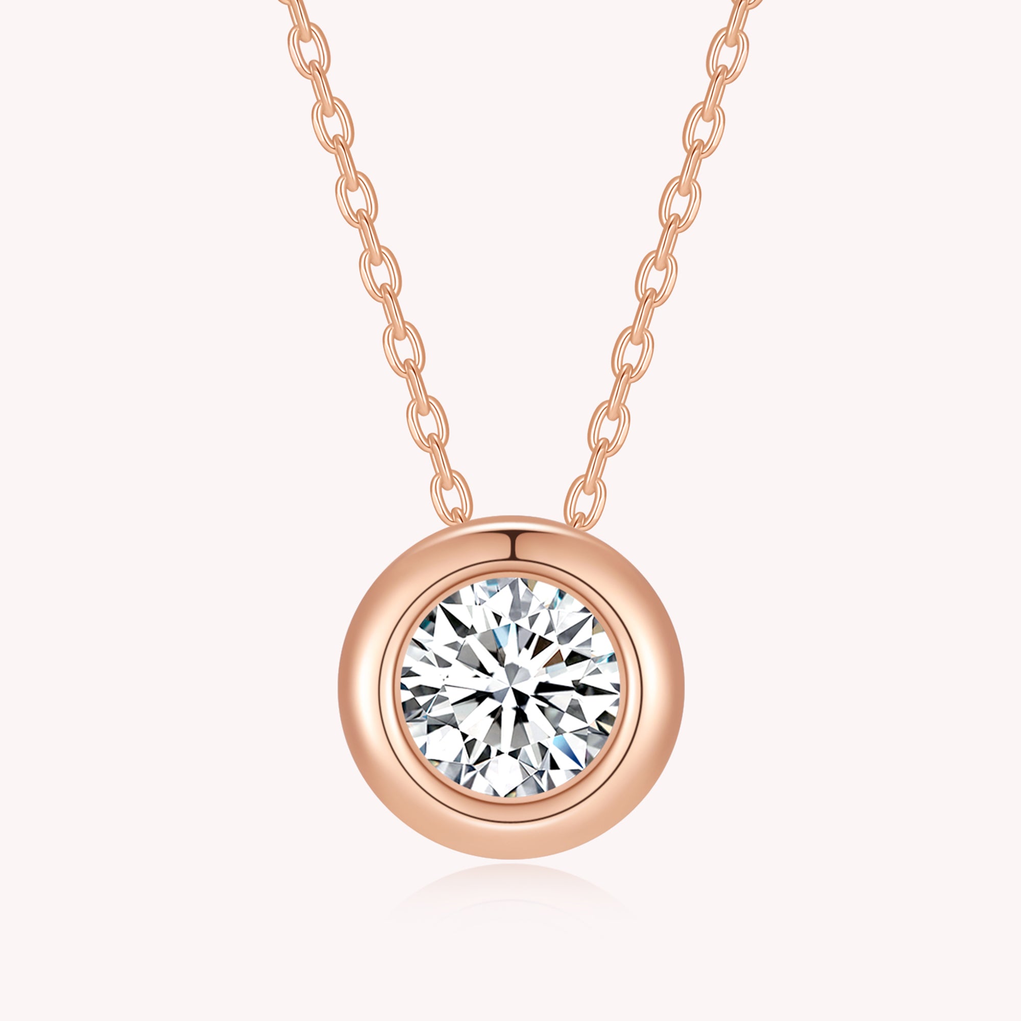 Bezel Set Solitaire Diamond Necklace